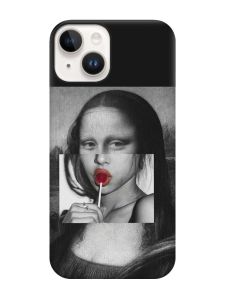 Матовий чорний чохол на Apple iPhone 14 :: Сучасна Мона Ліза (принт 351)