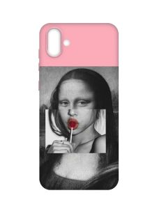 Матовий рожевий чохол на Samsung Galaxy A04 :: Сучасна Мона Ліза (принт 351)