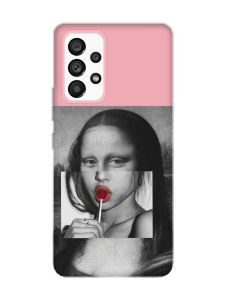 Матовий рожевий чохол на Samsung Galaxy A53 4G/5G :: Сучасна Мона Ліза (принт 351)