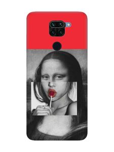 Матовий червоний чохол на Xiaomi Redmi Note 9 / 10X :: Сучасна Мона Ліза (принт 351)