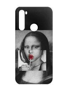 Матовий чорний чохол на Xiaomi Redmi Note 8 :: Сучасна Мона Ліза (принт 351)