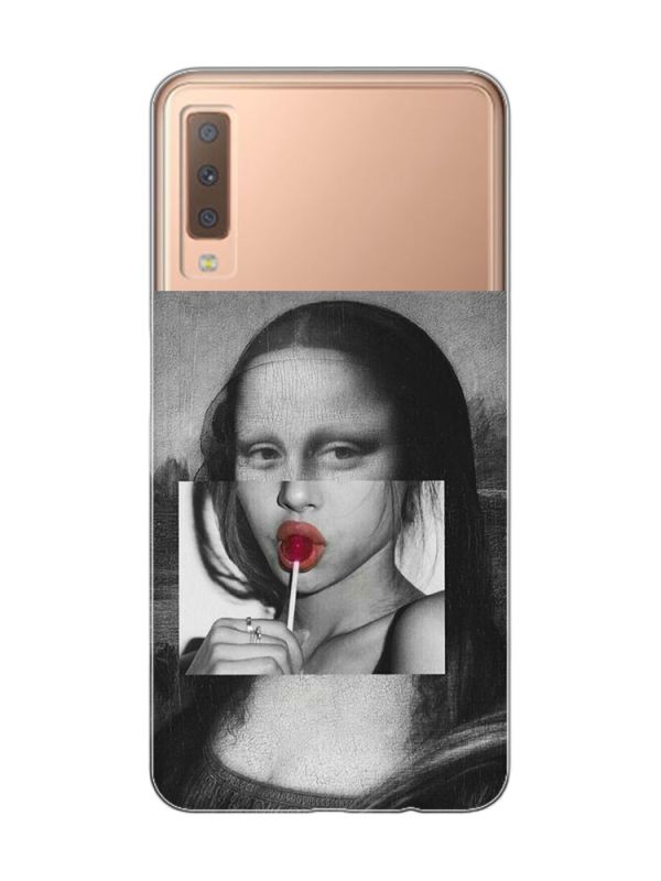 Прозорий чохол на Samsung Galaxy A7(2018) A750 :: Сучасна Мона Ліза (принт 351)