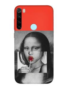 Матовий червоний чохол на Xiaomi Redmi Note 8T :: Сучасна Мона Ліза (принт 351)