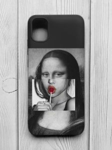 Матовий чорний чохол на Samsung Galaxy A04E/A042 :: Сучасна Мона Ліза (принт 351)