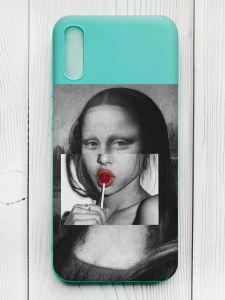 Матовий бірюзовий чохол на Xiaomi Redmi 9А :: Сучасна Мона Ліза (принт 351)