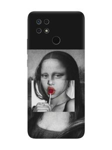 Матовий чорний чохол на Xiaomi Redmi 10C :: Сучасна Мона Ліза (принт 351)