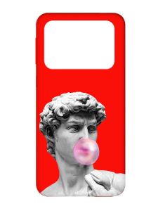 Матовий червоний чохол на Xiaomi Poco X4 Pro 5G :: Скульптура (принт 352)