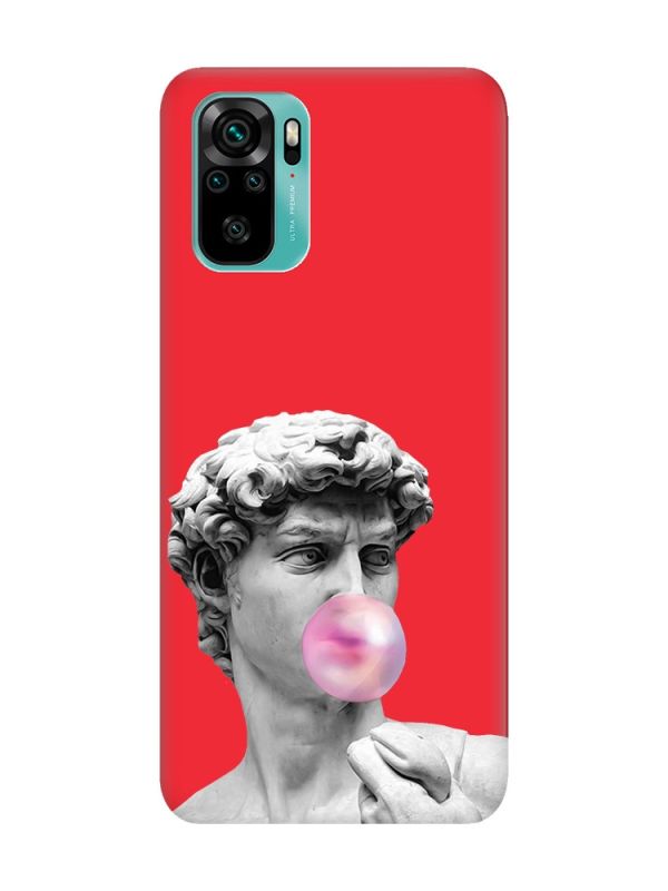 Матовий червоний чохол на Xiaomi Redmi Note 10 / Note 10s :: Скульптура (принт 352)