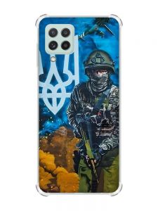 Чохол з потовщеними кутами на Samsung Galaxy M32/A22/M22 4G :: Військовий (патріотичний принт 349)
