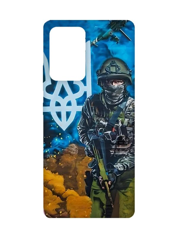 Матовий чохол з рожевими боками на Samsung Galaxy A52 :: Військовий (патріотичний принт 349)