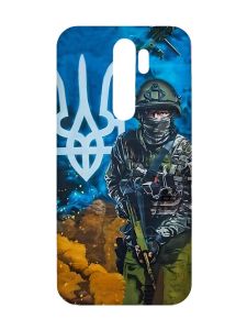 Матовий чохол з рожевими боками на Xiaomi Redmi Note 8 Pro :: Військовий (патріотичний принт 349)