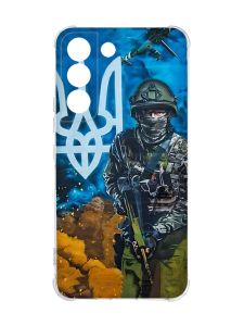 Чохол із потовщеними кутами на Samsung Galaxy S22 :: Військовий (патріотичний принт 349)