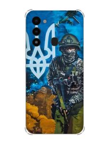 Чохол з потовщеними кутами на TECNO Spark Go 2022 :: Військовий (патріотичний принт 349)