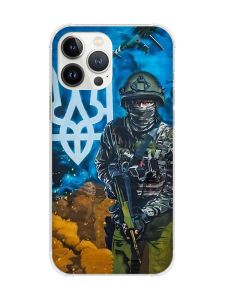 Чохол із потовщеними кутами на iPhone 14 Pro :: Військовий (патріотичний принт 349)