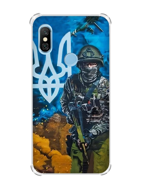 Чохол з потовщеними кутами на Xiaomi Redmi Note 6 Pro :: Військовий (патріотичний принт 349)