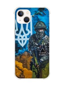 Чохол із потовщеними кутами на iPhone 14 Plus :: Військовий (патріотичний принт 349)