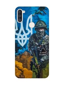 Матовий чохол з чорними боками на Samsung Galaxy A11 :: Військовий (патріотичний принт 349)