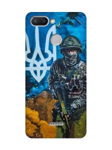 Матовий чохол з чорними боками на Xiaomi Redmi 6 :: Військовий (патріотичний принт 349)