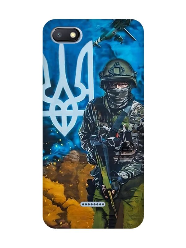 Матовий чохол з чорними боками на Xiaomi Redmi 6A :: Військовий (патріотичний принт 349)