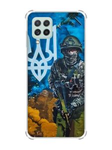 Чохол із потовщеними кутами на Samsung Galaxy A22 5G / A22s 5G :: Військовий (патріотичний принт 349)