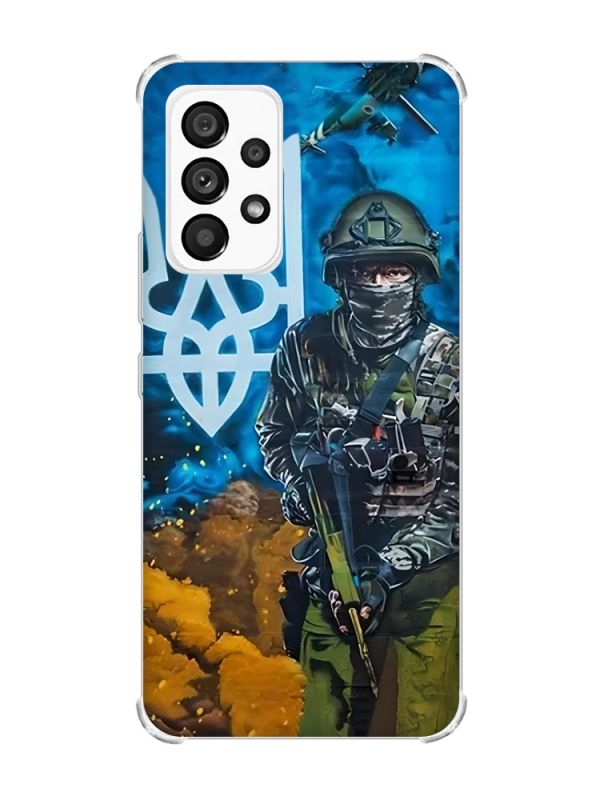 Чохол з потовщеними кутами на Samsung Galaxy A53 :: Військовий (патріотичний принт 349)