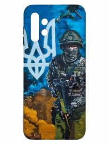 Матовий чохол з чорними боками на Samsung Galaxy A13 4G :: Військовий (патріотичний принт 349)