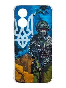 Чохол із потовщеними кутами на Oppo A17 :: Військовий (патріотичний принт 349)