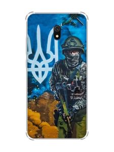 Чохол з потовщеними кутами на Xiaomi Redmi 8A :: Військовий (патріотичний принт 349)