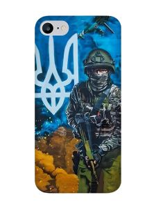 Матовий чохол з чорними боками на iPhone 7 / 8 :: Військовий (патріотичний принт 349)