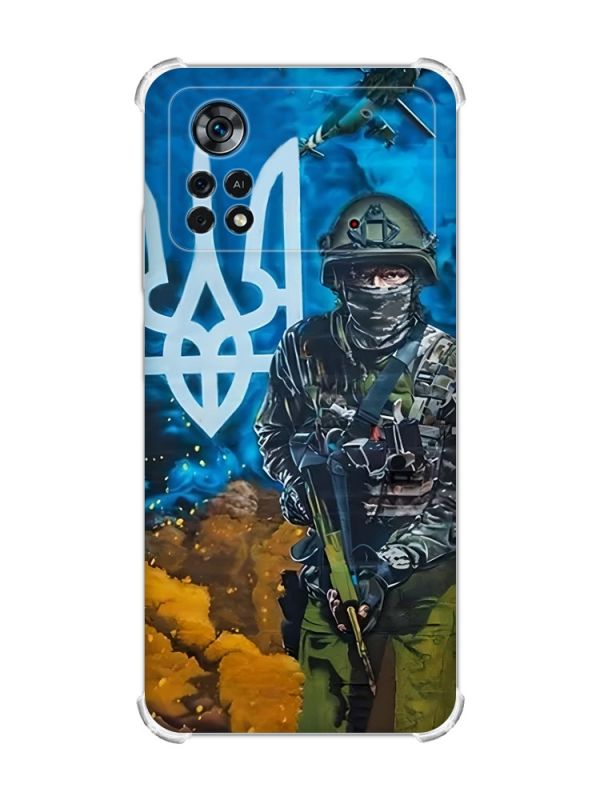 Чохол з потовщеними кутами на Xiaomi Poco X4 Pro 5G :: Військовий (патріотичний принт 349)
