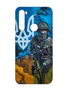 Матовий чохол з чорними боками на Xiaomi Redmi Note 8 :: Військовий (патріотичний принт 349)