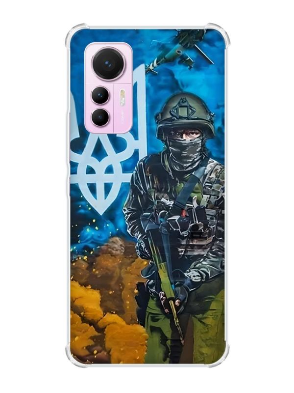Чохол з потовщеними кутами на Xiaomi 12 Lite :: Військовий (патріотичний принт 349)