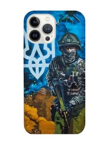 Чохол із захистом камери на iPhone 14 Pro Max :: Військовий (патріотичний принт 349)