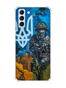 Чохол з потовщеними кутами на Samsung Galaxy S21 (G991) :: Військовий (патріотичний принт 349)