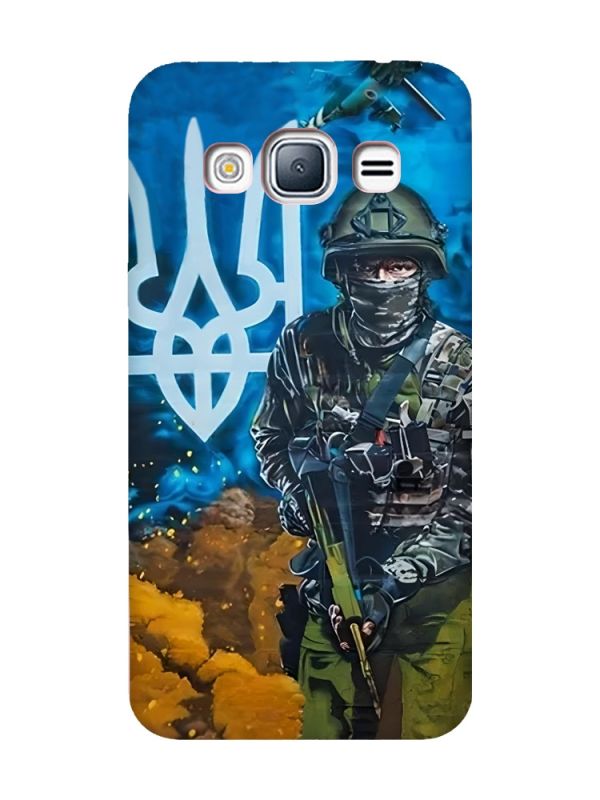 Матовий чохол з рожевими боками на Samsung Galaxy J3 / J310 :: Військовий (патріотичний принт 349)