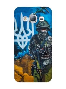 Матовий чохол з чорними боками на Samsung Galaxy J3 / J310 :: Військовий (патріотичний принт 349)