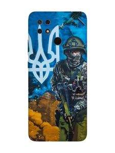 Матовий чохол з чорними боками на Xiaomi Redmi 10C :: Військовий (патріотичний принт 349)