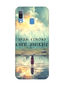 Матовий чохол з рожевими боками на Samsung Galaxy A30 (2019) / A20 (2019) :: Будь собою (принт 356)