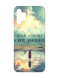 Матовий чохол з рожевими боками на Samsung Galaxy A32 :: Будь собою (принт 356)