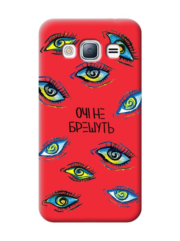 Матовий червоний чохол на Samsung Galaxy J3 / J310 :: Очі (принт 358)