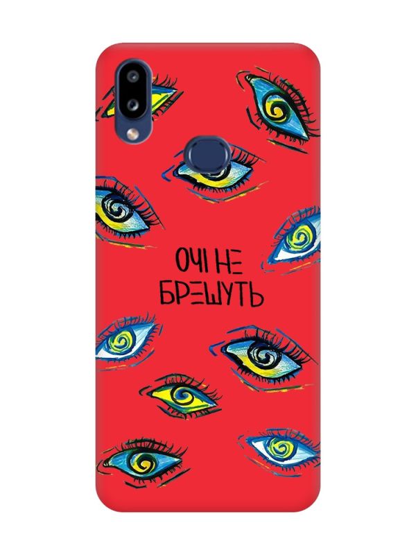 Матовий червоний чохол на Samsung Galaxy A10s (A107) :: Очі (принт 358)