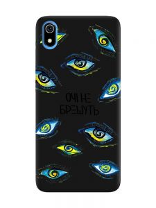 Матовий чорний чохол на Xiaomi Redmi 7A :: Очі (принт 358)