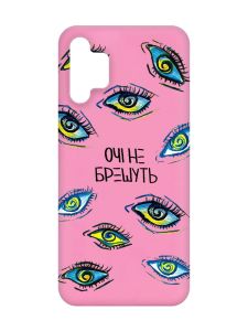 Матовий рожевий чохол на Samsung Galaxy A32 :: Очі (принт 358)