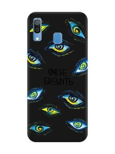 Матовий чорний чохол на Samsung Galaxy A30 (2019) / A20 (2019) :: Очі (принт 358)