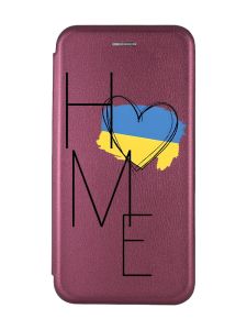 Чохол-книжка з малюнком для Apple iPhone XR Бордовий :: Дім Україна (принт 353)