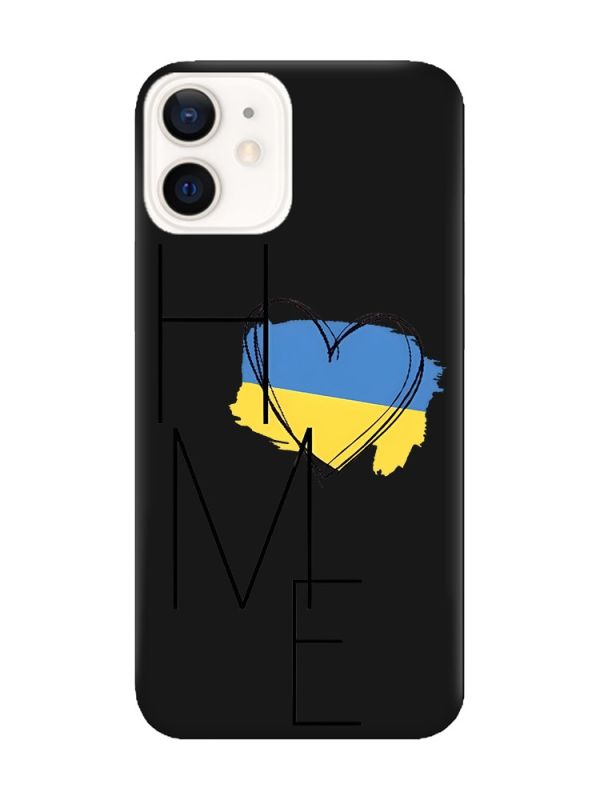 Матовий чорний чохол на Apple iPhone 12 / 12 Pro (6.1) :: Дім Україна (принт 353)