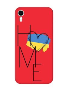 Матовий червоний чохол на Apple iPhone XR :: Дім Україна (принт 353)