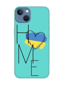 Матовий бірюзовий чохол на Apple iPhone 13 :: Дім Україна (принт 353)