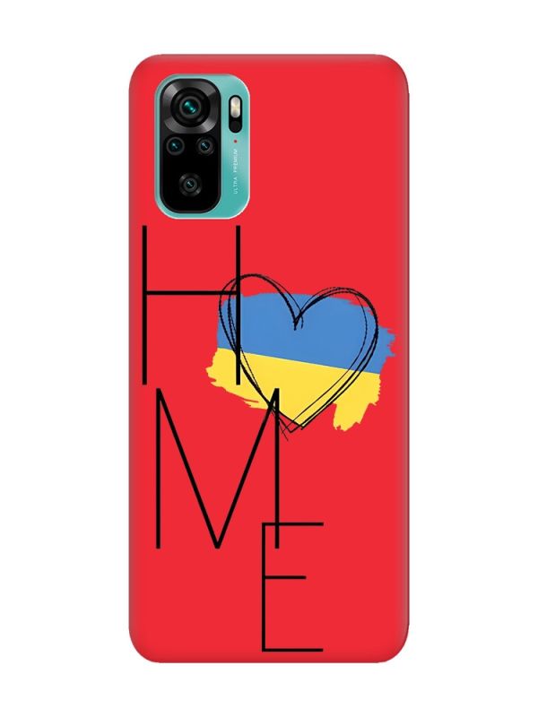 Матовий червоний чохол на Xiaomi Redmi Note 10 / Note 10s :: Дім Україна (принт 353)