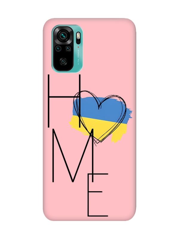 Матовий рожевий чохол на Xiaomi Redmi Note 10 / Note 10s :: Дім Україна (принт 353)